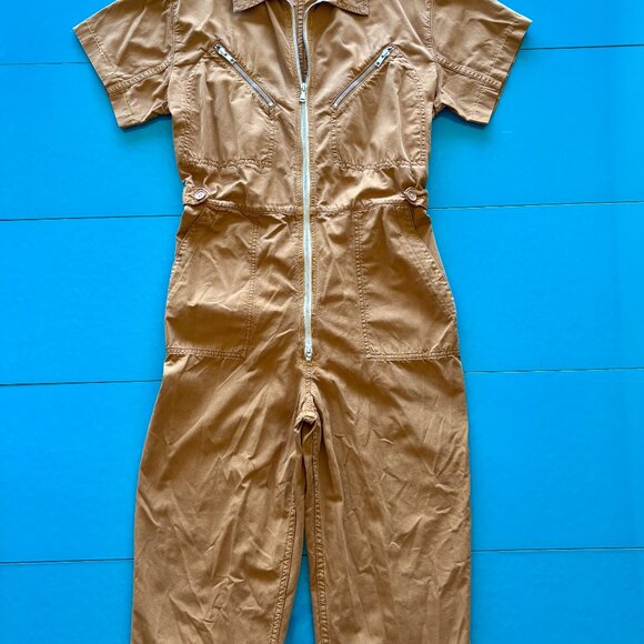 Topshop Women’s Camel-colored Jumpsuit – Size 8 - Picture 3 of 16